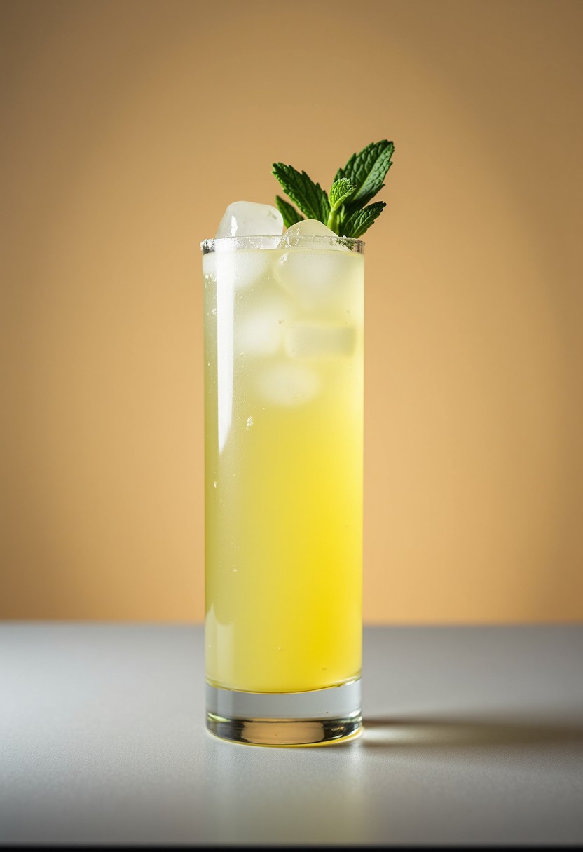 杏仁糖漿檸檬水 (Mocktail) 調酒示意圖