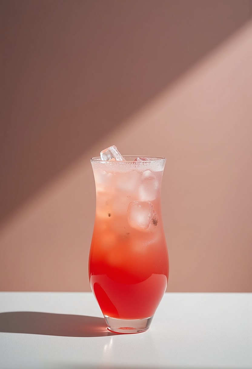 紅色飲料 調酒示意圖