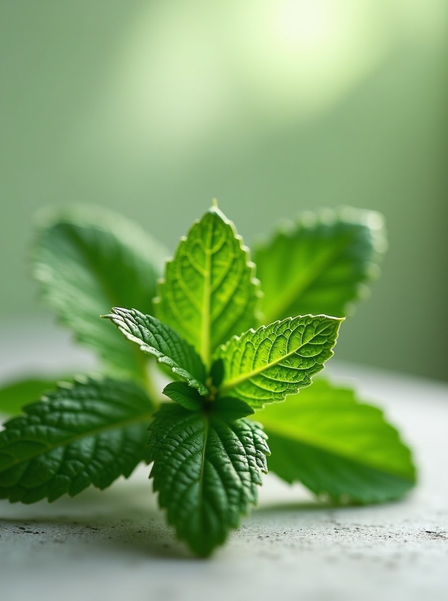 新鮮薄荷枝